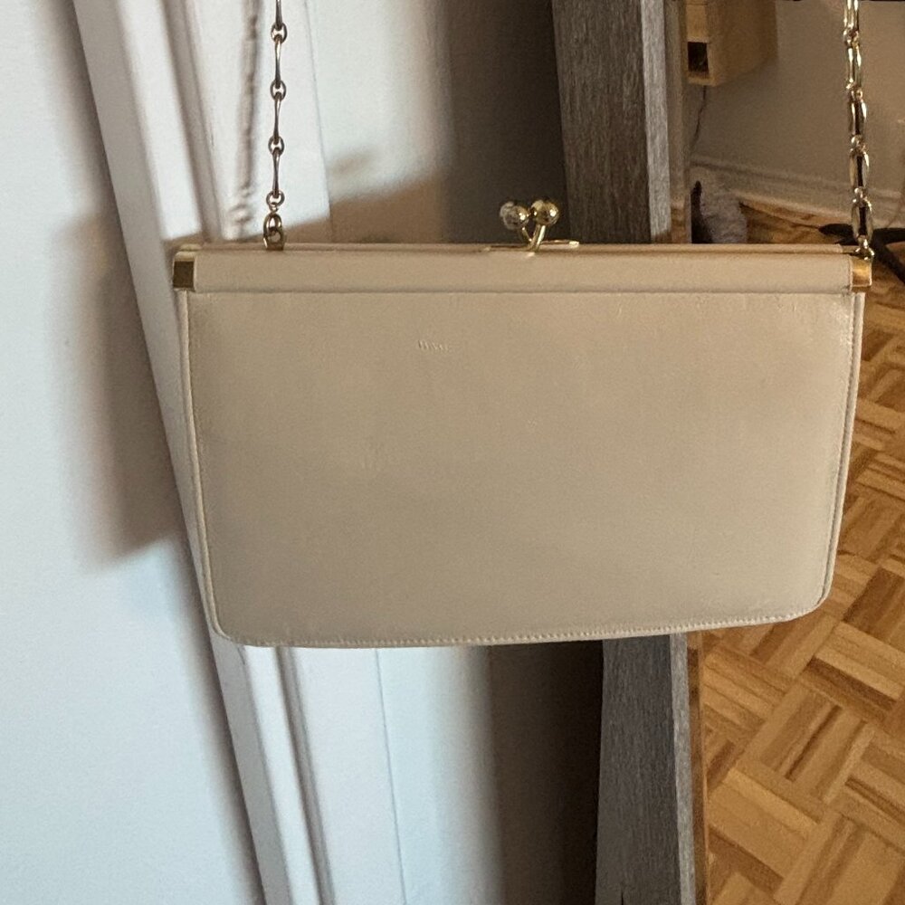 Delightful, Dimunitive Beige Vintage Leather Purse
